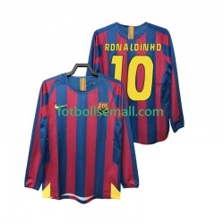 Matchtröjor FC Barcelona RONALDINHO 10 Retro 2005 2006 Långärmad till Herr (1:a ställ)