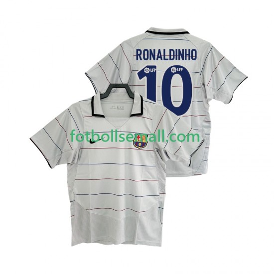 Matchtröjor FC Barcelona RONALDINHO 10 Retro 2003 2004 Kortärmad till Herr (2:a ställ)