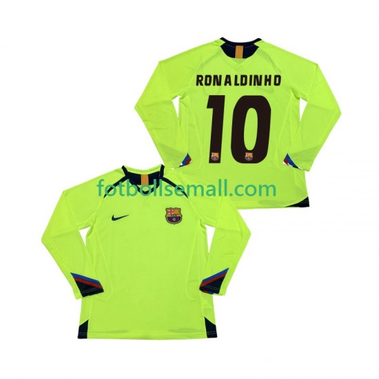 Matchtröjor FC Barcelona RONALDINHO 10 Retro 2005 2006 Långärmad till Herr (2:a ställ)
