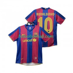Matchtröjor FC Barcelona RONALDINHO 10 Retro 2007 2008 Kortärmad till Herr (1:a ställ)