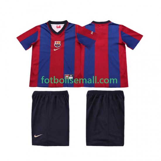 Matchtröjor FC Barcelona Retro 1998 1999 Kortärmad till Barn (1:a ställ)