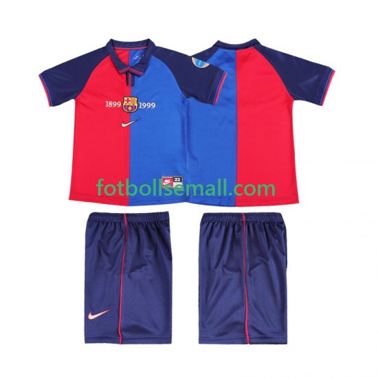 Matchtröjor FC Barcelona Retro 1999 2000 Kortärmad till Barn (1:a ställ)