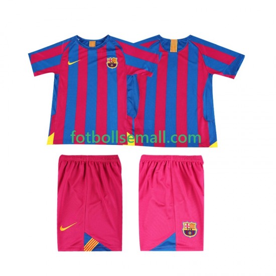 Matchtröjor FC Barcelona Retro 2005 2006 Kortärmad till Barn (1:a ställ)