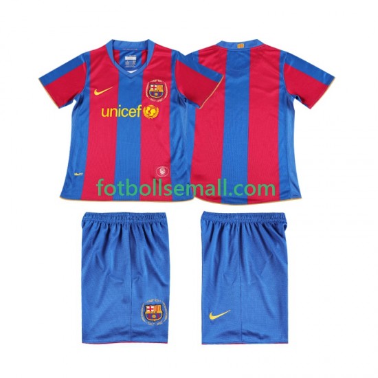 Matchtröjor FC Barcelona Retro 2007 2008 Kortärmad till Barn (1:a ställ)