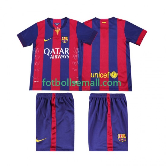 Matchtröjor FC Barcelona Retro 2014 2015 Kortärmad till Barn (1:a ställ)