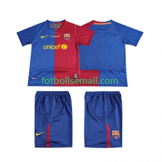 Matchtröjor FC Barcelona Retro Champions League 2008 2009 Kortärmad till Barn (1:a ställ)