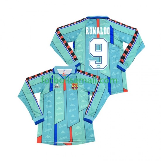 Matchtröjor FC Barcelona Ronaldo 9 Retro 1996 1997 Långärmad till Herr (2:a ställ)