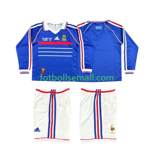 Matchtröjor Frankrike Retro 1998 Långärmad till Barn (1:a ställ)