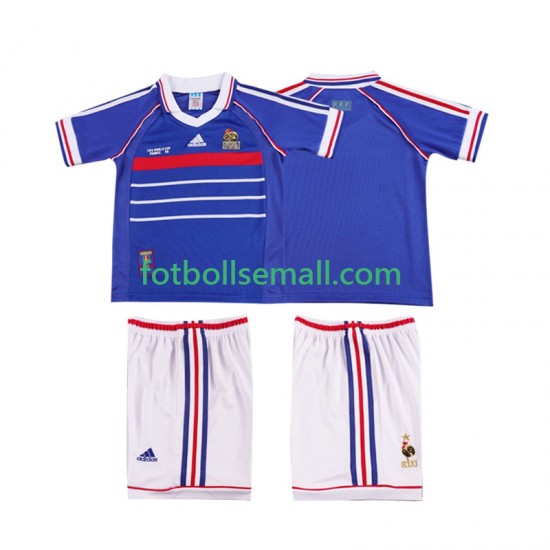 Matchtröjor Frankrike Retro 1998 Kortärmad till Barn (1:a ställ)