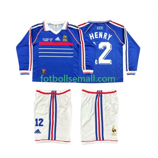 Matchtröjor Frankrike Henry 12 Retro 1998 Långärmad till Barn (1:a ställ)