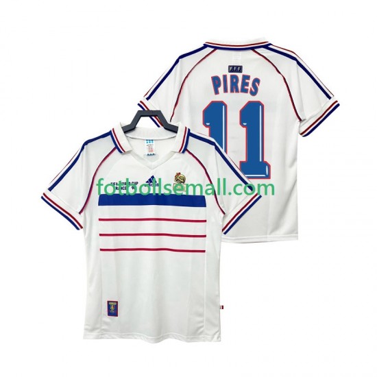 Matchtröjor Frankrike PIRES 11 Retro 1998 Kortärmad till Herr (2:a ställ)