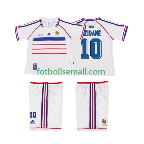Matchtröjor Frankrike ZIDANE 10 Retro 1998 Kortärmad till Barn (2:a ställ)