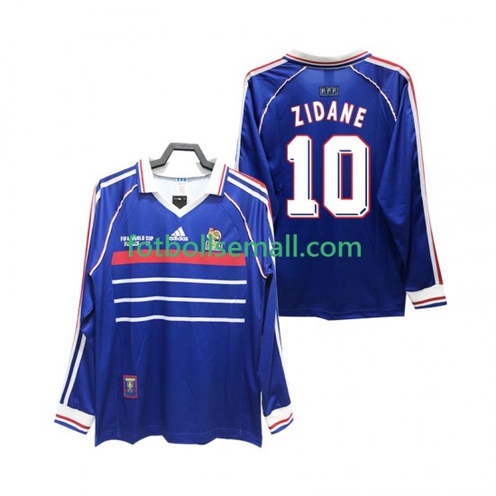 Matchtröjor Frankrike ZIDANE 10 Retro 1998 Långärmad till Herr (1:a ställ)
