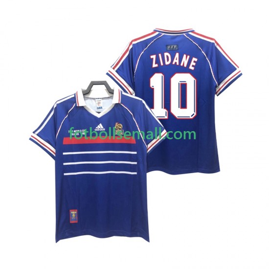 Matchtröjor Frankrike ZIDANE 10 Retro 1998 Kortärmad till Herr (1:a ställ)