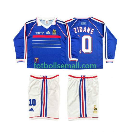 Matchtröjor Frankrike ZINANE 10 Retro 1998 Långärmad till Barn (1:a ställ)