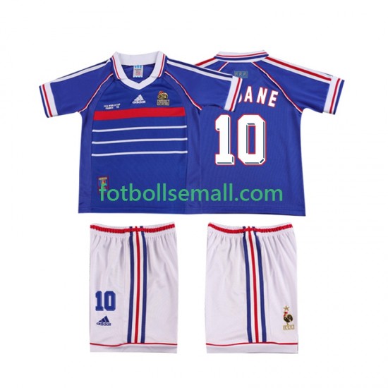 Matchtröjor Frankrike ZINANE 10 Retro 1998 Kortärmad till Barn (1:a ställ)