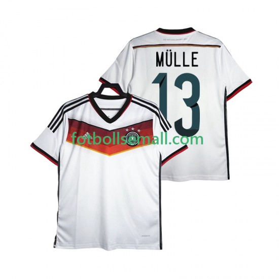 Matchtröjor Tyskland Retro MULLER 13 2014 Kortärmad till Herr (1:a ställ)