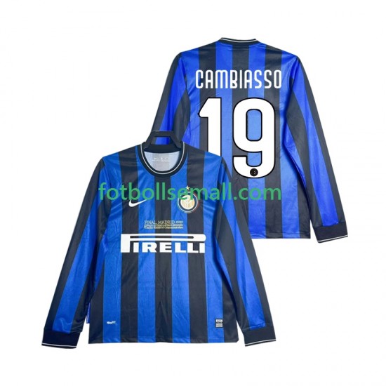 Matchtröjor Inter Milan CAMBIASSO 19 Retro 2009 2010 Långärmad till Herr (1:a ställ)