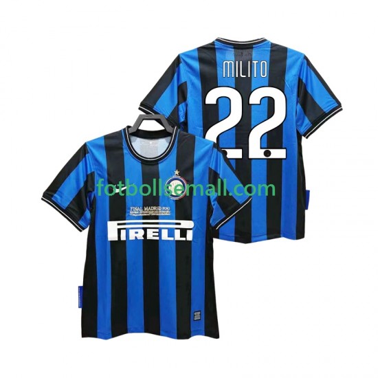 Matchtröjor Inter Milan MILITO 22 Retro 2009 2010 Kortärmad till Herr (1:a ställ)