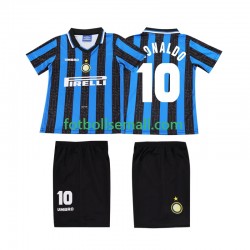 Matchtröjor Inter Milan Ronaldo 10 Retro 1997 1998 Kortärmad till Barn (1:a ställ)