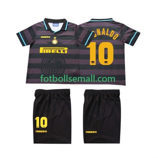 Matchtröjor Inter Milan Ronaldo 10 Retro 1997 1998 Kortärmad till Barn (3:e ställ)