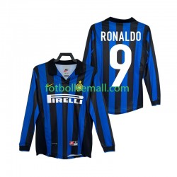 Matchtröjor Inter Milan Ronaldo 9 Retro 1998 1999 Långärmad till Herr (1:a ställ)