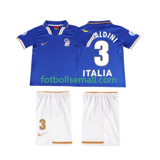 Matchtröjor Italien MALDINI 3 Retro 1996 Kortärmad till Barn (1:a ställ)