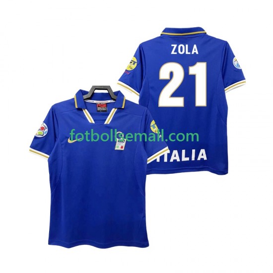 Matchtröjor Italien ZOLA 21 Retro 1996 Kortärmad till Herr (1:a ställ)