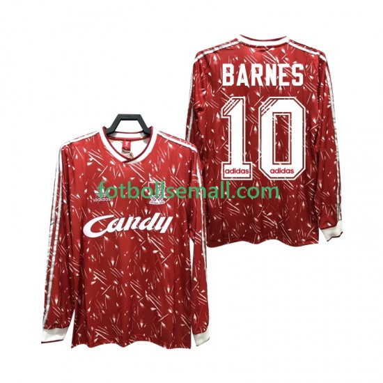 Matchtröjor Liverpool BARNES 10 Retro 1989 1991 Långärmad till Herr (1:a ställ)