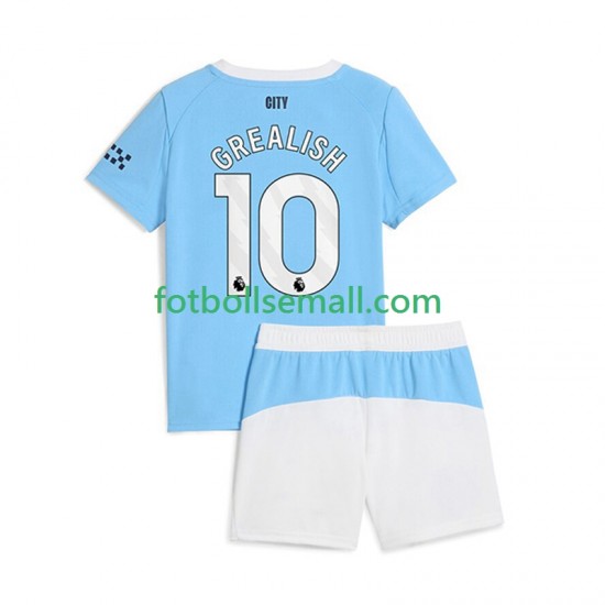 Matchtröjor Manchester City Jack Grealish 10 2025-2026 Kortärmad till Barn (1:a ställ)