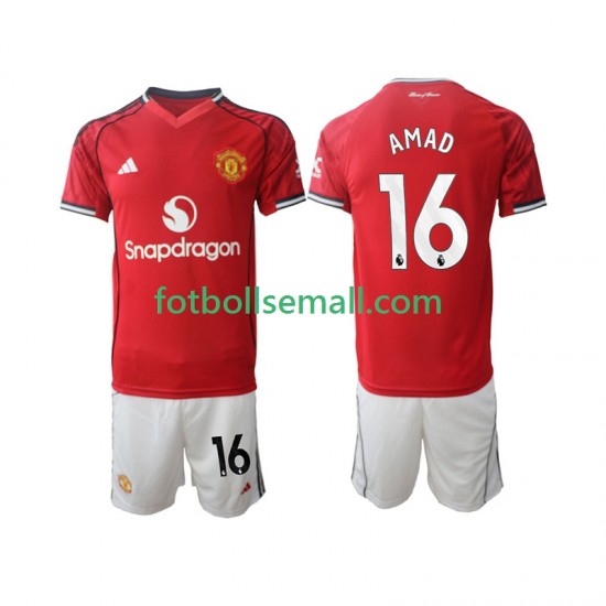 Matchtröjor Manchester United Amad Diallo 16 2025-2026 Kortärmad till Barn (1:a ställ)