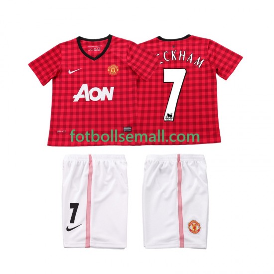 Matchtröjor Manchester United BECKHAM 7 Retro 2012 2013 Kortärmad till Barn (1:a ställ)