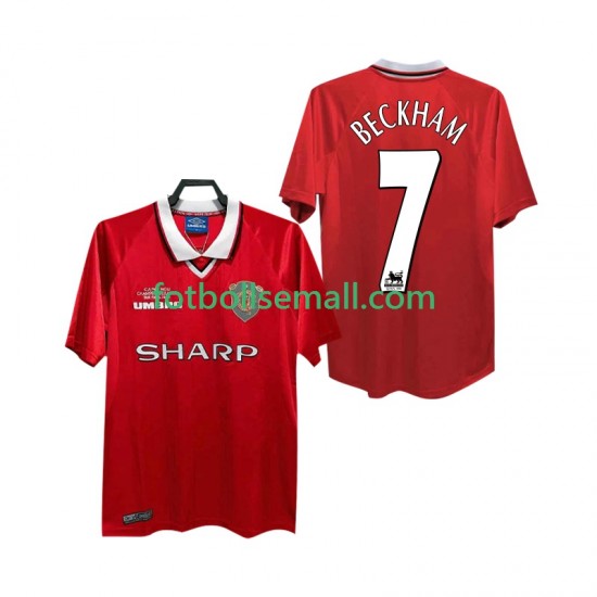 Matchtröjor Manchester United BECKHAM 7 Retro 1999 2000 Kortärmad till Herr (1:a ställ)