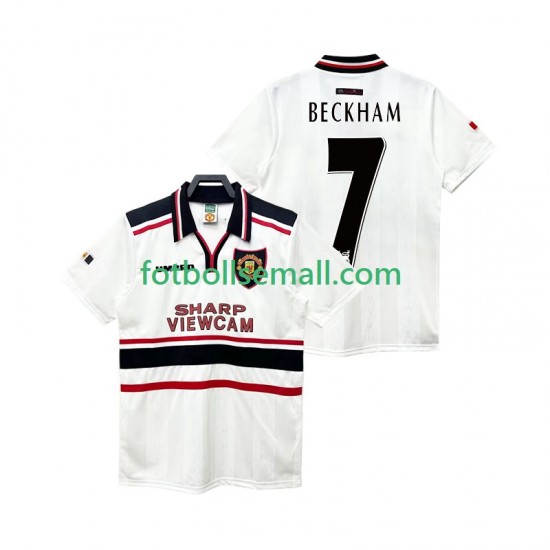 Matchtröjor Manchester United Beckham 7 Retro 1998 1999 Kortärmad till Herr (2:a ställ)