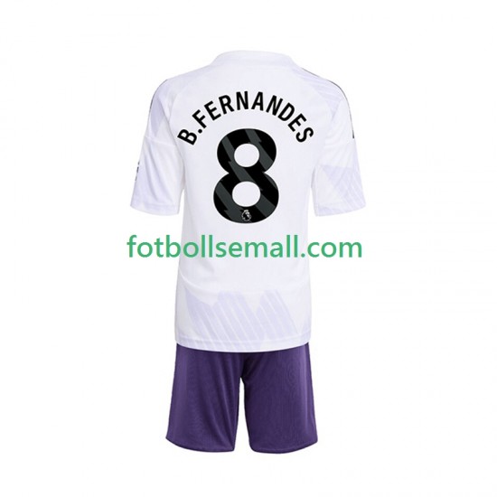 Matchtröjor Manchester United Bruno Fernandes 8 2025-2026 Kortärmad till Barn (2:a ställ)