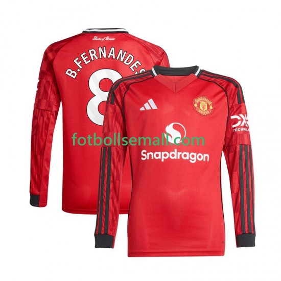 Matchtröjor Manchester United Bruno Fernandes 8 2025-2026 Långärmad till Herr (1:a ställ)