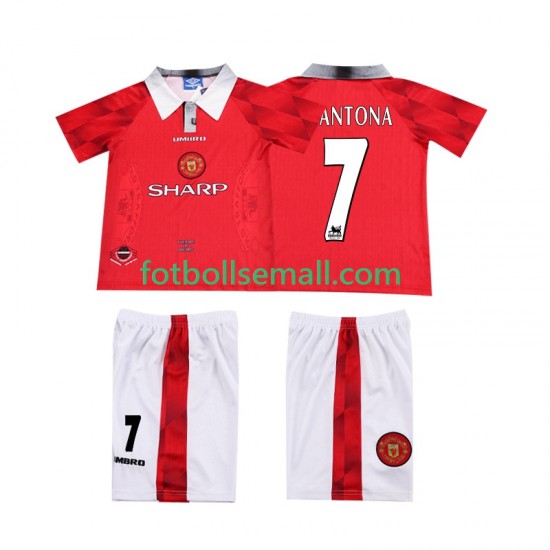 Matchtröjor Manchester United CANTONA 7 Retro 1996 1997 Kortärmad till Barn (1:a ställ)