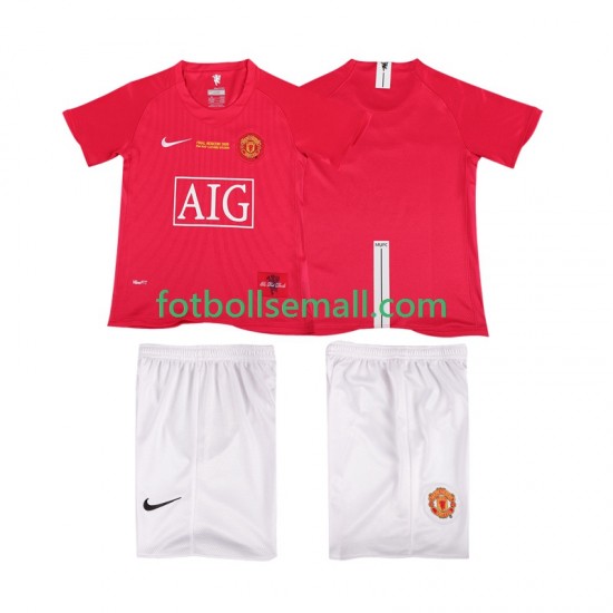 Matchtröjor Manchester United Retro Champions League 2007 2008 Kortärmad till Barn (1:a ställ)