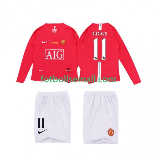 Matchtröjor Manchester United GIGGS 11 Retro Premier League 2008 2009 Långärmad till Barn (1:a ställ)