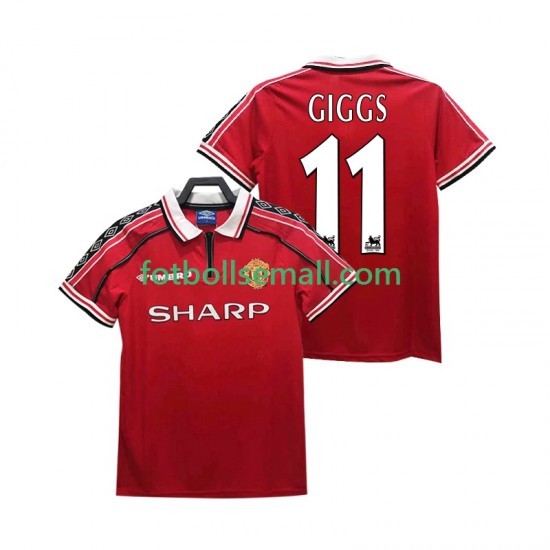 Matchtröjor Manchester United GIGGS 11 Retro 1998 1999 Kortärmad till Herr (1:a ställ)