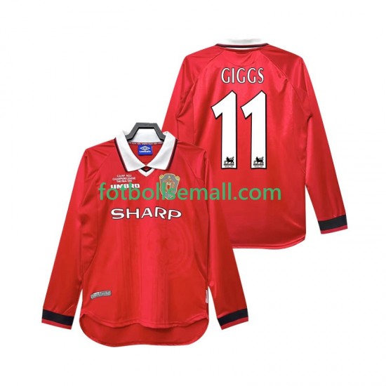 Matchtröjor Manchester United Giggs 11 Retro 1999 2000 Långärmad till Herr (1:a ställ)