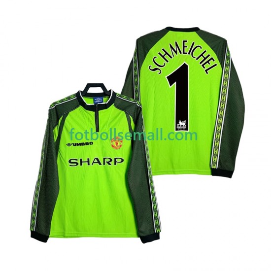 Matchtröjor Manchester United Målvaktströja SCHMEICHEL 1 Retro 1998 2000 Långärmad till Herr (1:a ställ)