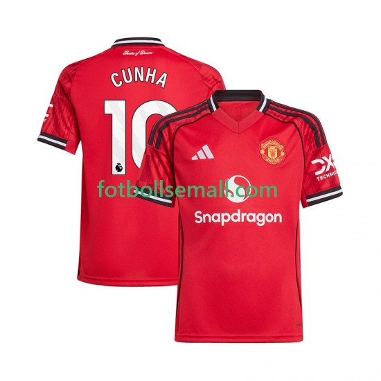 Matchtröjor Manchester United Matheus Cunha 10 2025-2026 Kortärmad till Herr (1:a ställ)