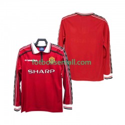 Matchtröjor Manchester United Retro 1998 1999 Långärmad till Herr (1:a ställ)