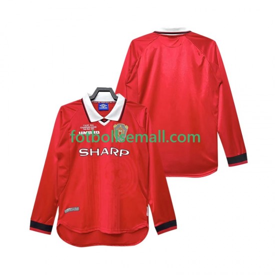 Matchtröjor Manchester United Retro 1999 2000 Långärmad till Herr (1:a ställ)