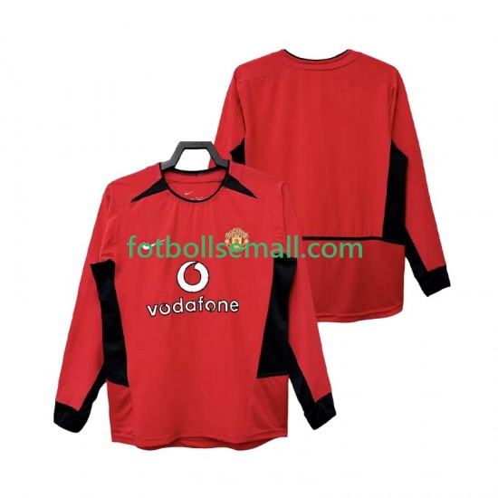 Matchtröjor Manchester United Retro 2002 2004 Långärmad till Herr (1:a ställ)