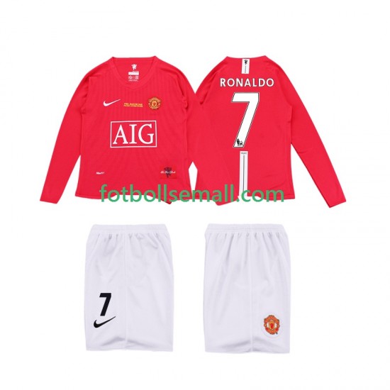 Matchtröjor Manchester United Ronaldo 7 Retro Premier League 2008 2009 Långärmad till Barn (1:a ställ)