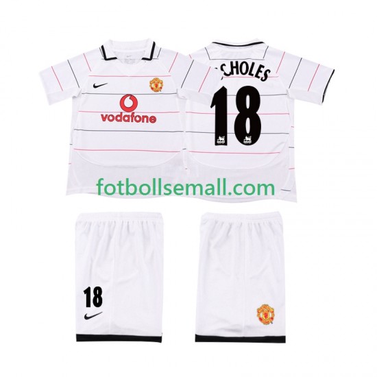 Matchtröjor Manchester United SCHOLES 18 Retro 2003 2006 Kortärmad till Barn (3:e ställ)