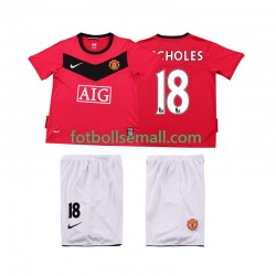 Matchtröjor Manchester United SCHOLES 18 Retro 2009 2010 Kortärmad till Barn (1:a ställ)