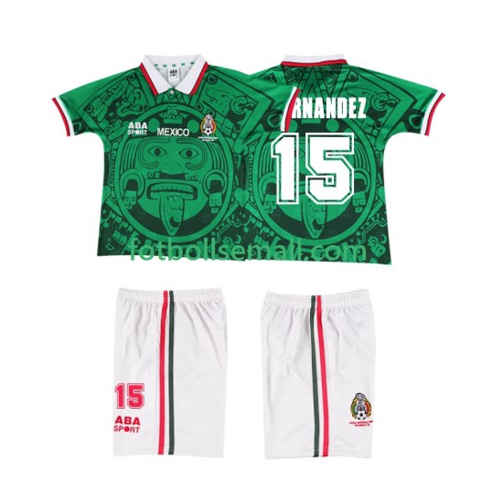 Matchtröjor Mexiko HERNANDEZ 15 Retro 1998 Kortärmad till Barn (1:a ställ)
